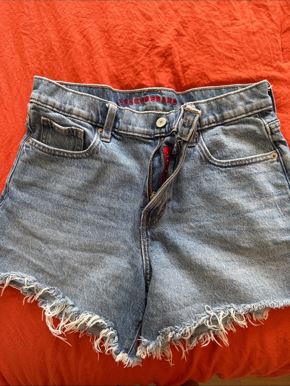 Lucky Brand Light Blue Frayed Hem Denim Shorts
